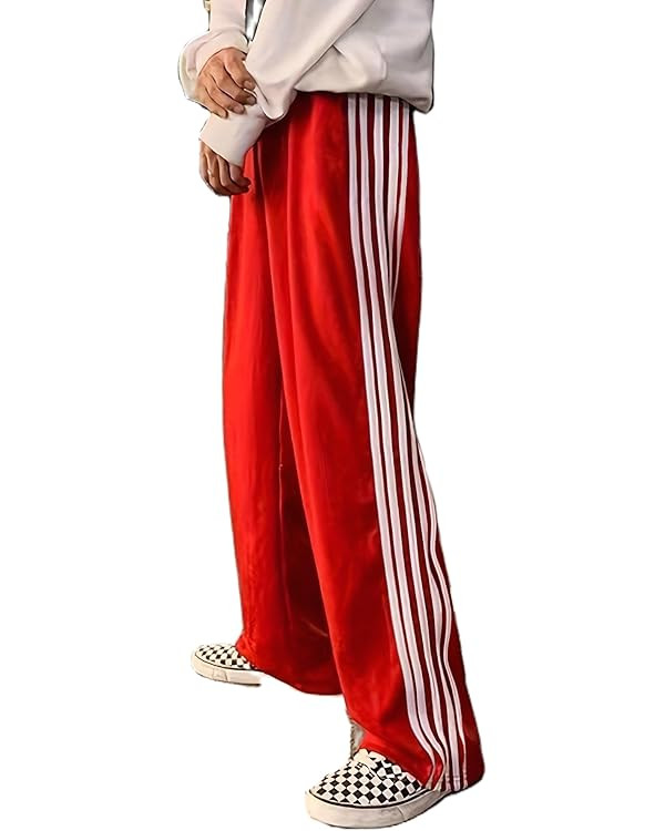 UAURORAO Women Y2k Track Pants Baggy Striped Joggers Sweatpants Elastic Waist Color Block Parachu... | Amazon (US)