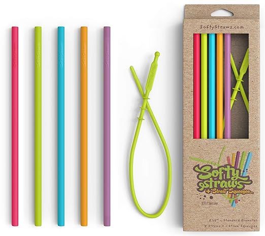 Silicone Straws - Slender Size BPA Free Non-Rubber Silicon Reusable Drinking Straws for Stainless... | Amazon (US)