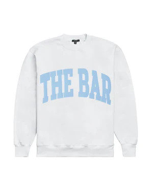 VARSITY SWEATSHIRT WHITE/BABY BLUE | The Bar