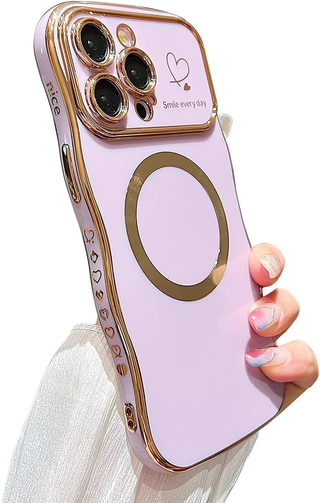 ZONRW for iPhone 14 Pro Max Case Magnetic,Cute Wave Shape, Light Purple | Amazon (US)