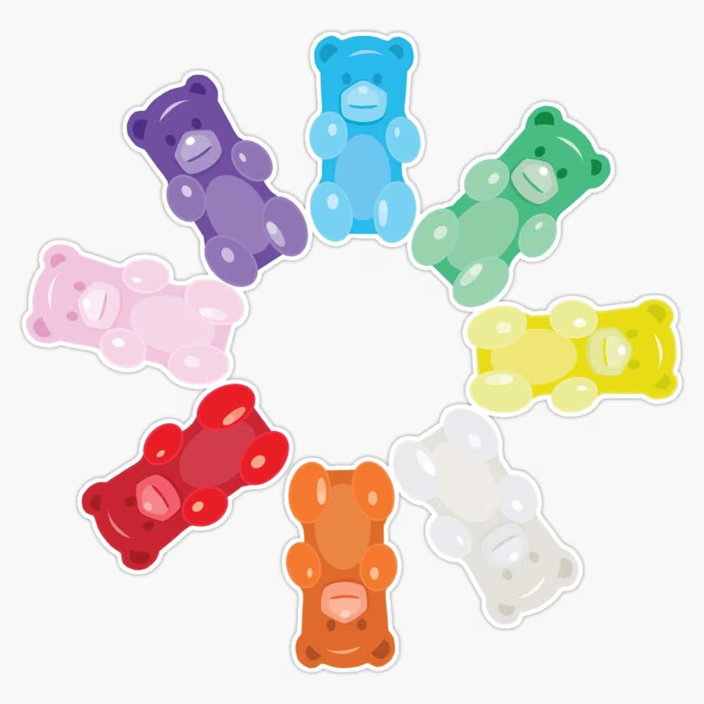 Gummy Bear Circle Sticker Vinyl Bumper Sticker Decal Waterproof 5" | Amazon (US)