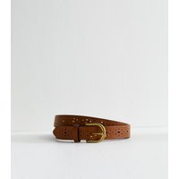 Brown Faux Leather Laser Cut Belt New Look | New Look (UK)
