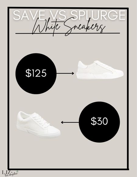 This save vs splurge js a great find with these perforated white sneakers.  I love these spring sneakers and designer look a like shoes.  They are a great designer dupe 

#LTKSeasonal #LTKFind #LTKshoecrush