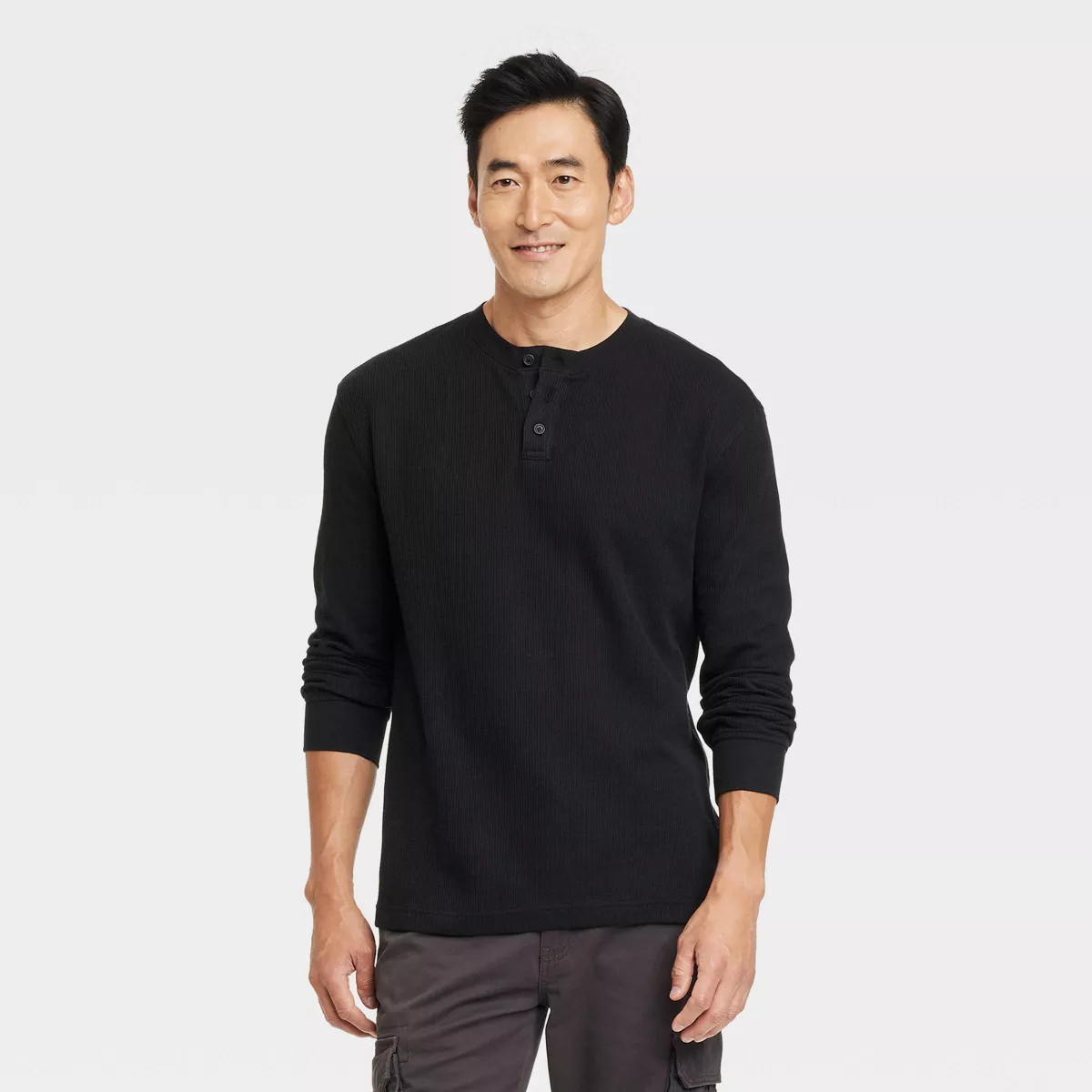 Men's Long Sleeve Textured Henley T-Shirt - Goodfellow & Co™ | Target