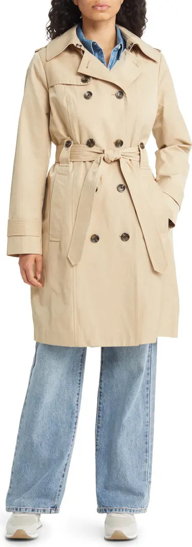 Belted Water Repellent Trench Coat with Removable Hood | Nordstrom