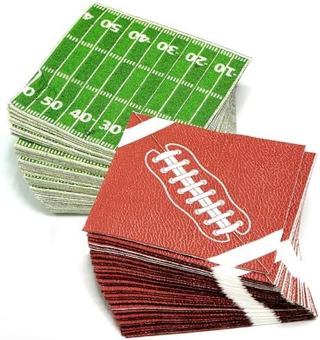 4E's Novelty 80 Pack Football Disposable Paper Napkins Bulk, Perfect for Football Birthday Party ... | Amazon (US)