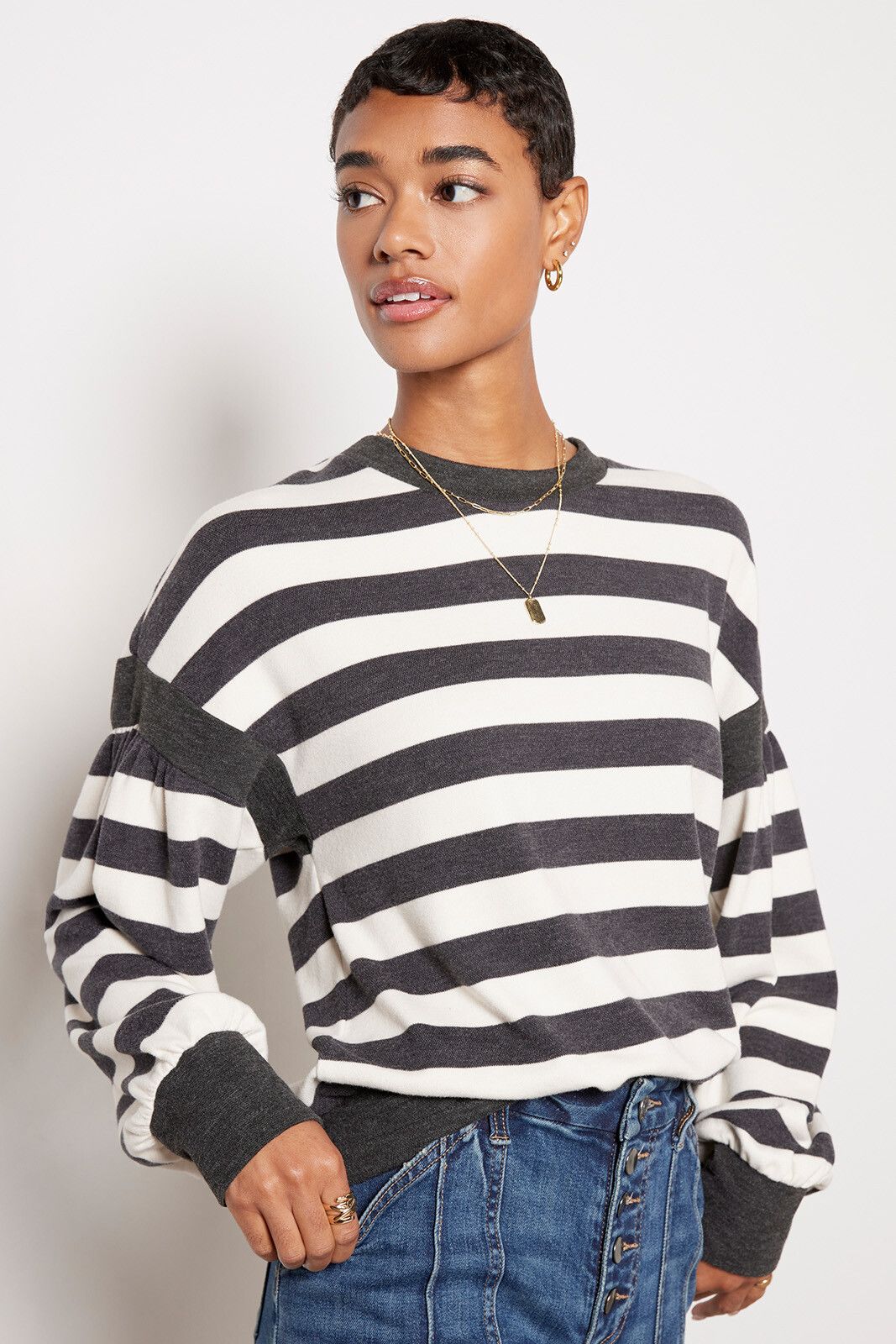 Jana Brushed Stripe Pullover | EVEREVE