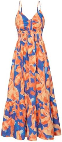 GRACE KARIN Womens Summer Floral Maxi Dresses 2026 Long Flowy Boho Dress Beach Vacation Sundresse... | Amazon (US)
