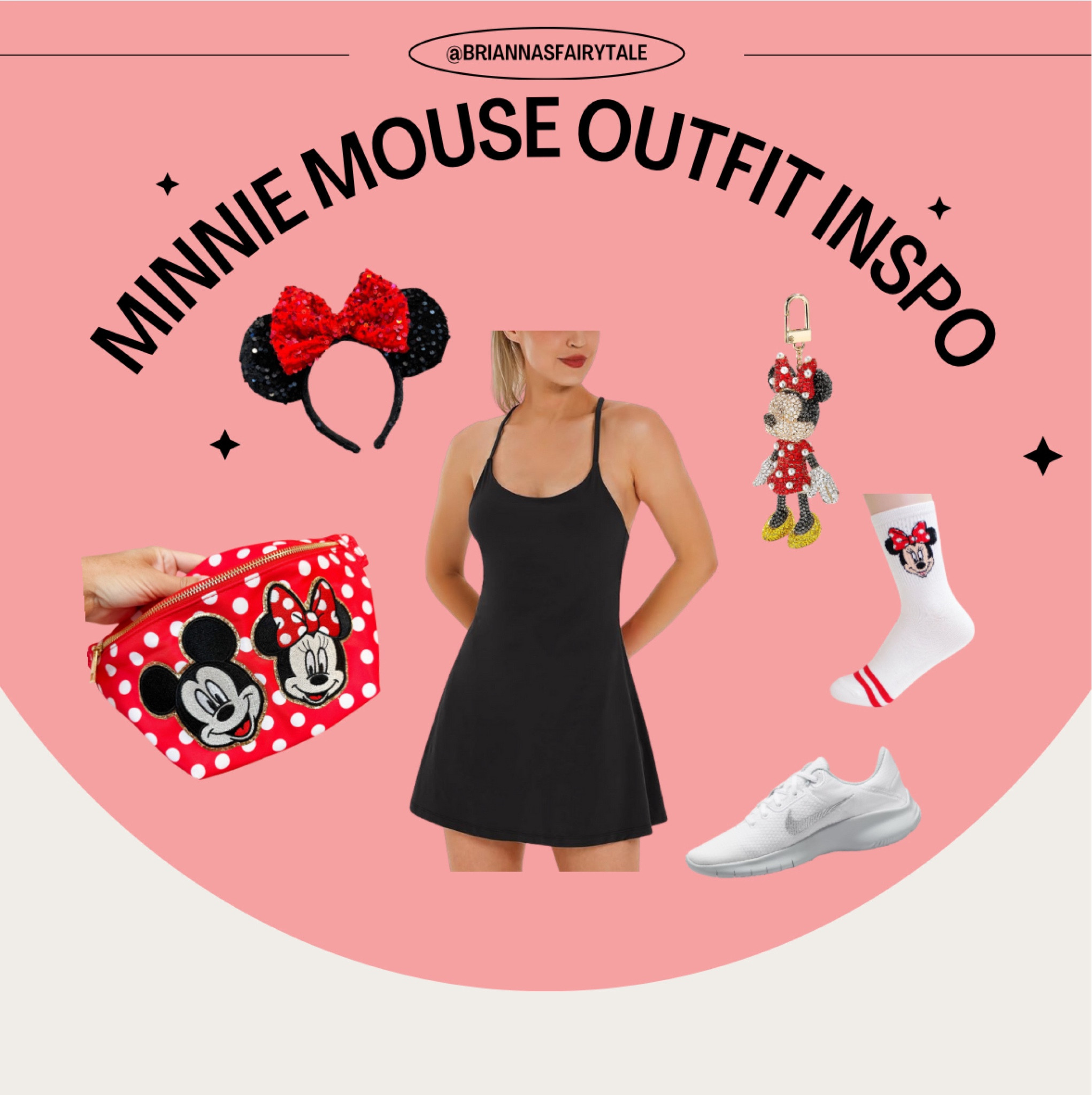 Minnie Mouse inspired outfit for Disney! Perfect for Disneyland, California Adventure, Magic Kingdom or Epcot! Tennis dresses are so comfy and these Minnie accessories add some style and sparkle! 

#LTKstyletip #LTKfamily #LTKfindsunder100