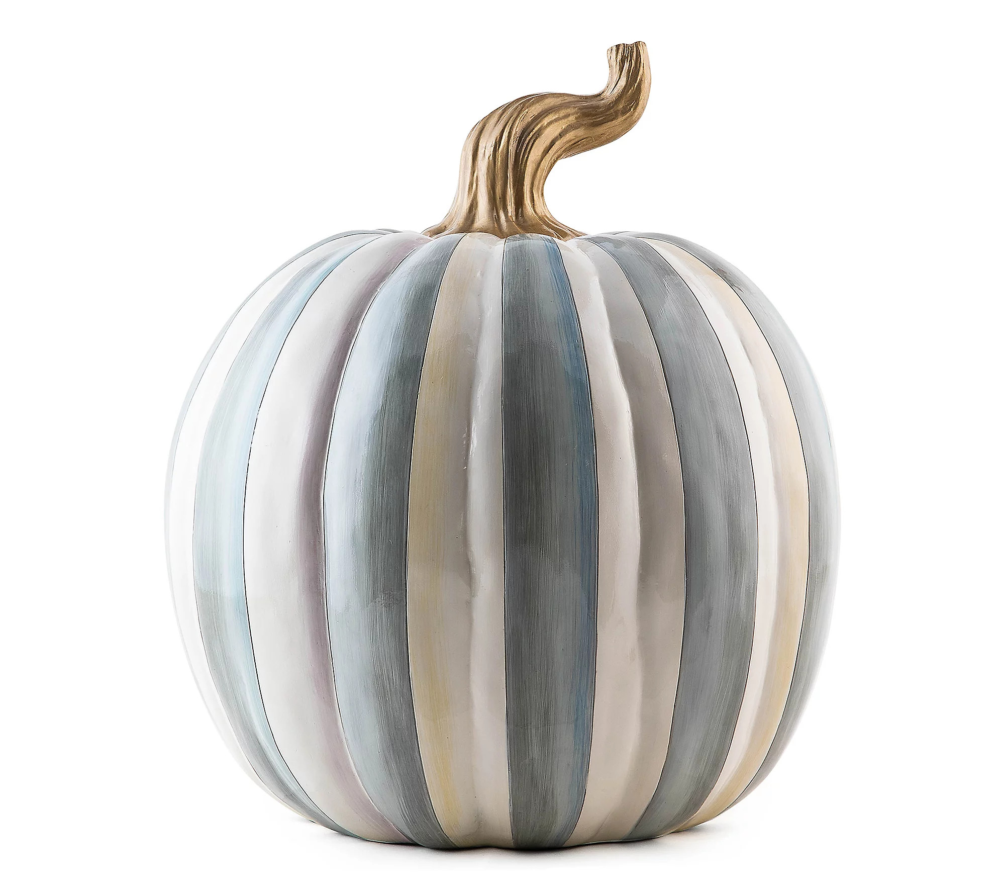 MacKenzie-Childs Medium Size Stripe Pumpkin | QVC