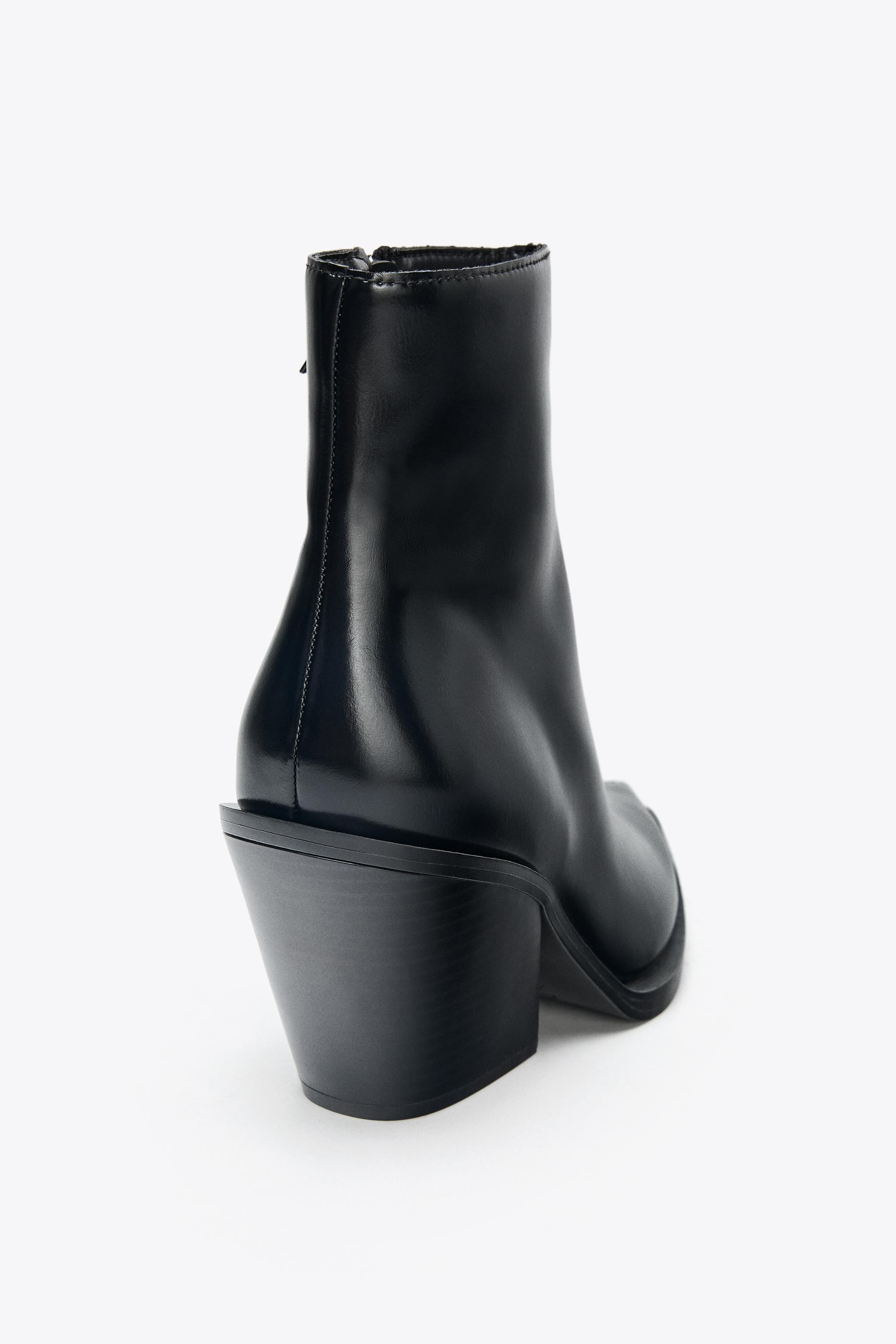 COWBOY HEEL ANKLE BOOTS | Zara UK