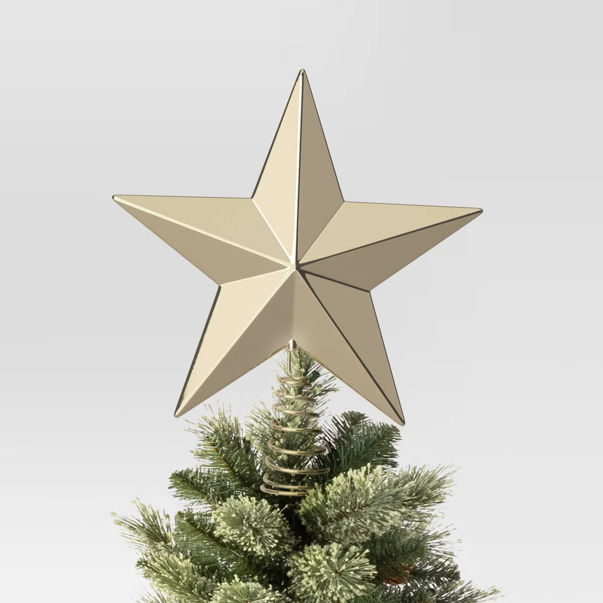 8.5" Unlit Plastic Shiny Gold 5 Point Star Christmas Tree Topper with Coil - Wondershop™ | Target