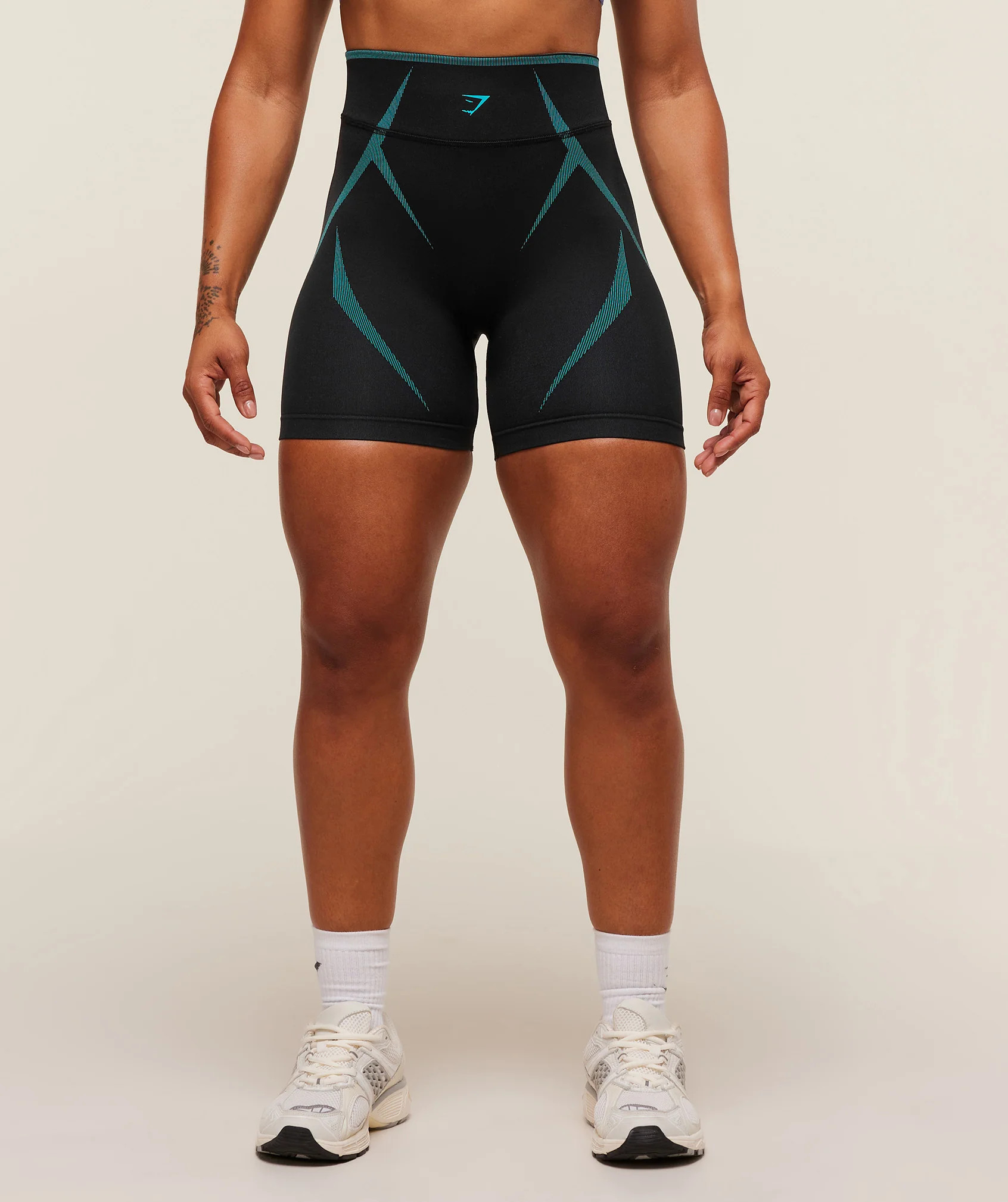 Gymshark Apex Lift Seamless Short - Black/Brand Blue | Gymshark US