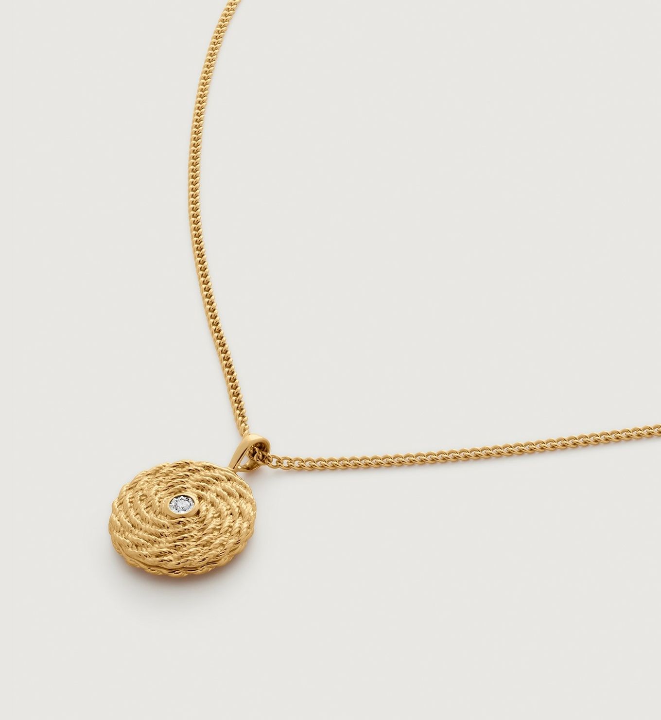 Corda Diamond Locket Curb Chain Necklace | Monica Vinader (Global)