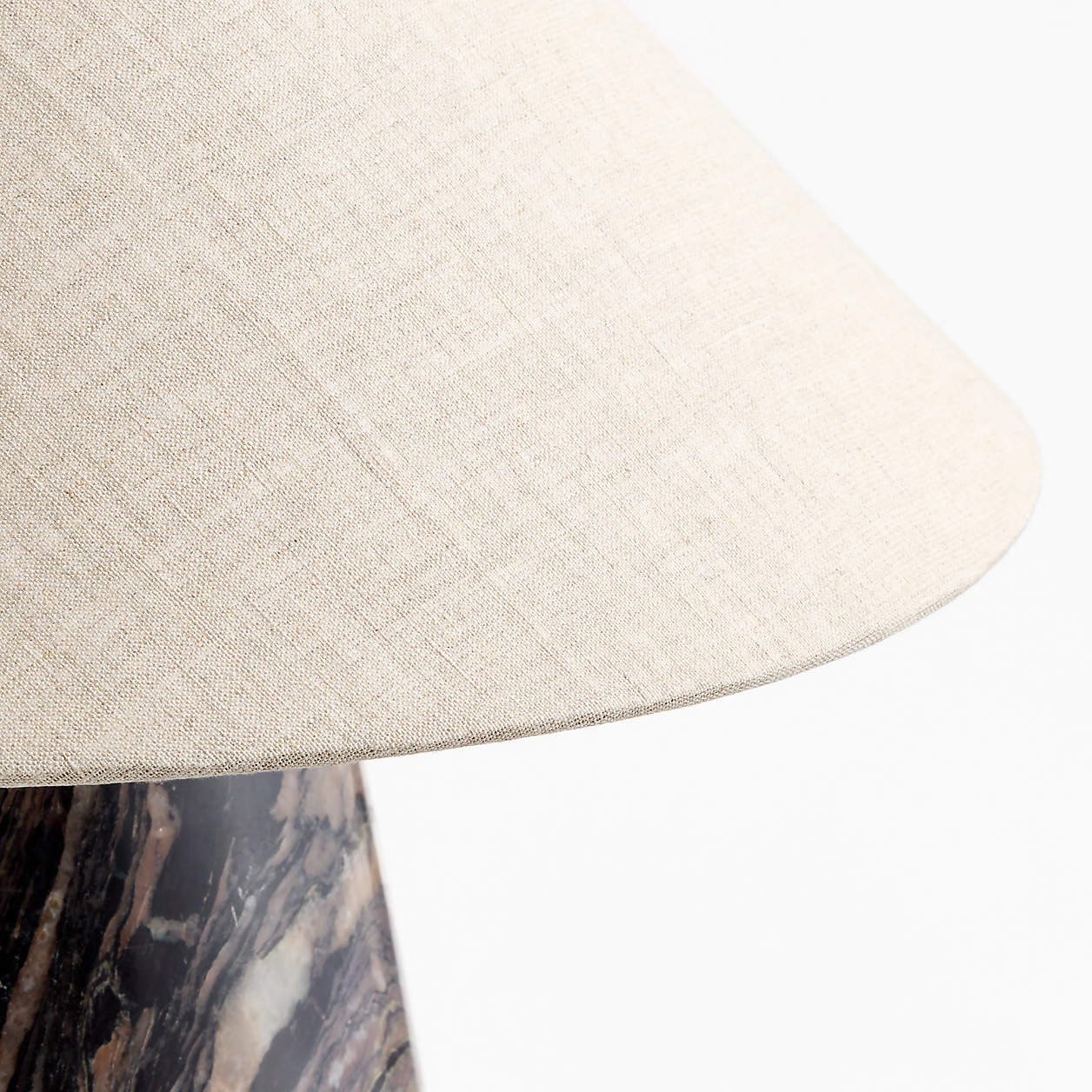 Millstone Breccia Marble Table Lamp with Fabric Shade 10.5" | Crate & Barrel | Crate & Barrel