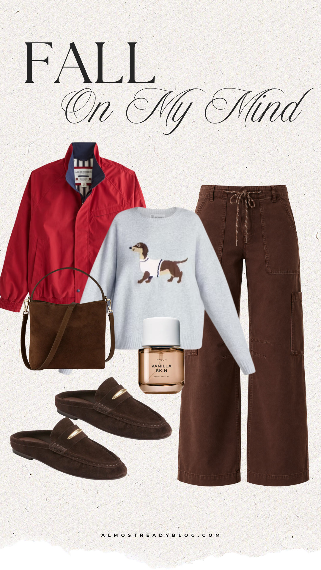 Cozy fall outfit inspiration with chocolate brown cargo pants, a playful dog sweater, suede accessories, and a pop of red for an easy seasonal look.

fall outfit idea, cozy fall outfit, chocolate brown pants, dog sweater, suede fall accessories, brown suede bag, mule loafers, casual fall style, fall fashion inspiration, Phlur Vanilla Skin, wiener dog sweater, dachshund sweater

#LTKOver40 #LTKPetite