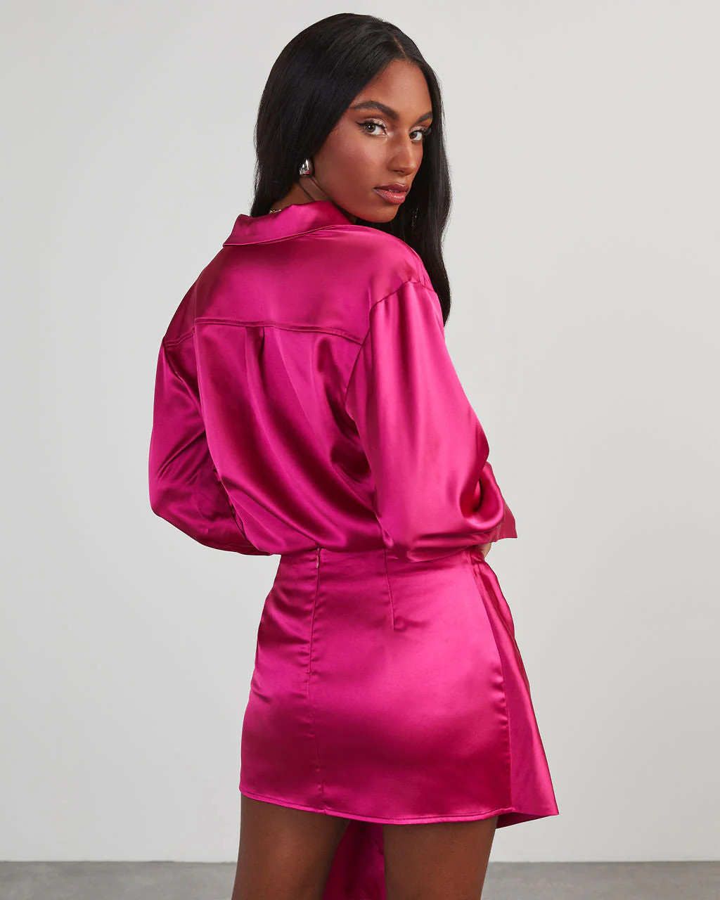 Office & After Dark Satin Button Up Bodysuit | VICI