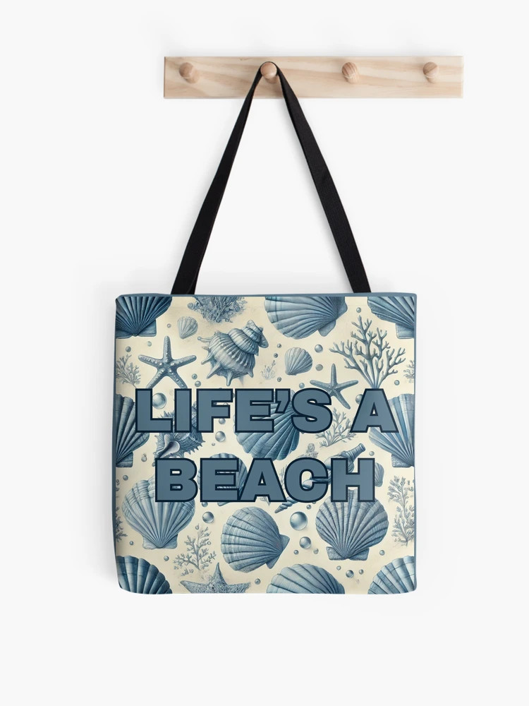 Blue Sea Shells - Life’s A Beach Tote Bag | Redbubble (US)
