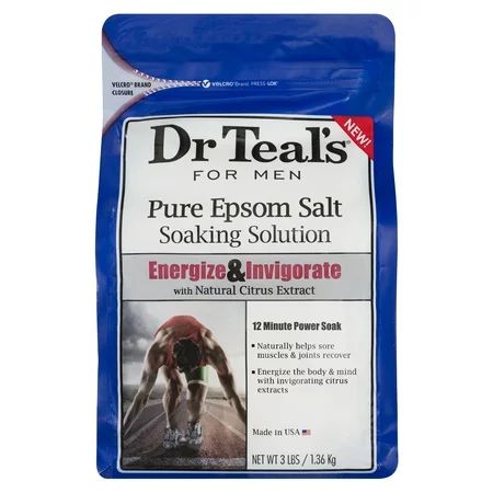 Dr Teal's for Men Pure Epsom Salt Soaking Solution, Energize & Invigorate with Natural Citrus Extrac | Walmart (US)