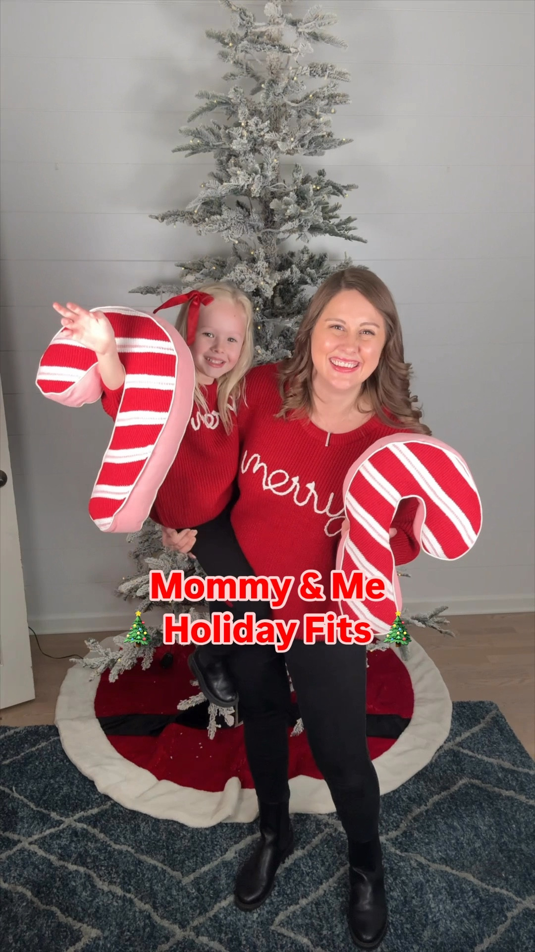 Twinning for the holidays! 🎄✨ There’s nothing sweeter than matching mommy-and-me holiday looks, share this! We are rocking matching red ‘Merry’ sweaters for a festive vibe and cozy candy cane cardigans for a fun, whimsical touch. ❤️🤍 Whether you’re baking cookies, decorating the tree, or taking family photos, these mommy-and-me looks are perfect for the season. Tap to shop and twin with your mini in style!#MommyAndMeStyle #HolidayLooks #TwinningMoments #MerryAndBright #HolidayStyle #HolidayLooks 

#LTKHoliday #LTKKids #LTKFamily