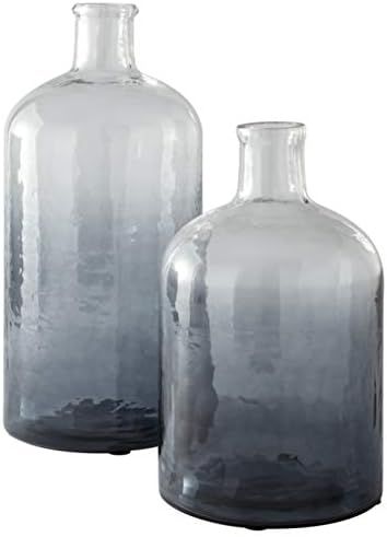 Signature Design by Ashley Maleah Ombre 2 Piece Glass Bottle Vase Set, Blue | Amazon (US)