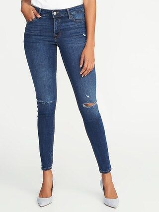 Mid-Rise Distressed Rockstar Super Skinny Jeans for Women | Old Navy US