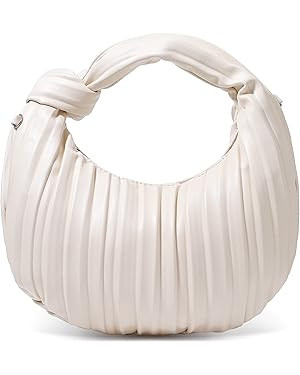 NIUEIMEE ZHOU Small Knotted Handbags for Women Soft PU Leather Crossbody Dumpling Bags Cloud Clut... | Amazon (US)