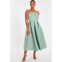 Light Green Petite Bandeau Skater Dress | Debenhams UK