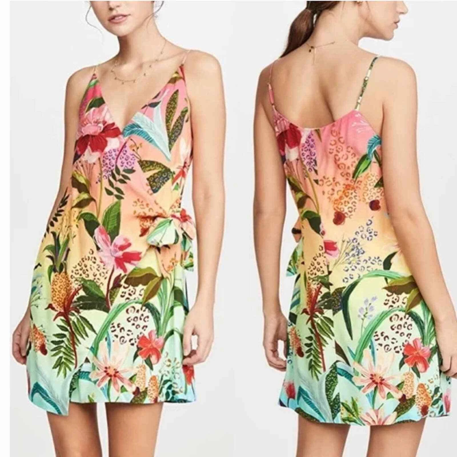Farm Rio Amazonian Ombre Mini Wrap Dress | eBay US