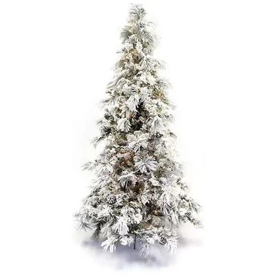 Flocked Long Needle Green Pine Tree Artificial Christmas Tree | Wayfair North America