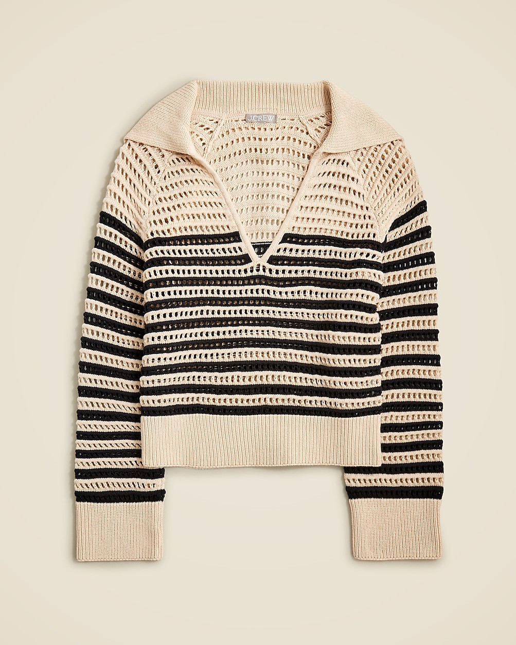 Crochet sailor-collar sweater in stripe | J. Crew US