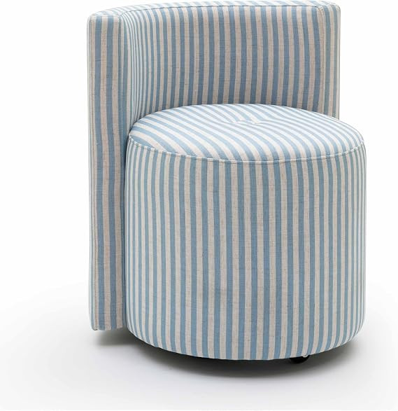 Tov Furniture Alyssa Blue Striped Linen Rolling Desk Chair | Amazon (US)