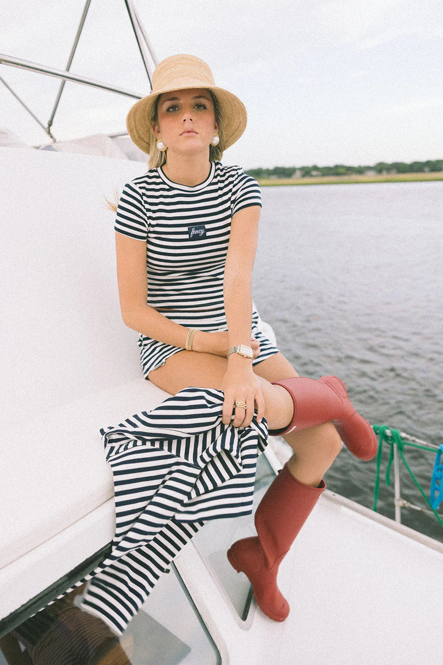 Fancy Striped Everyday Tee - Navy/White Stripes | Fancyd Boutiqe