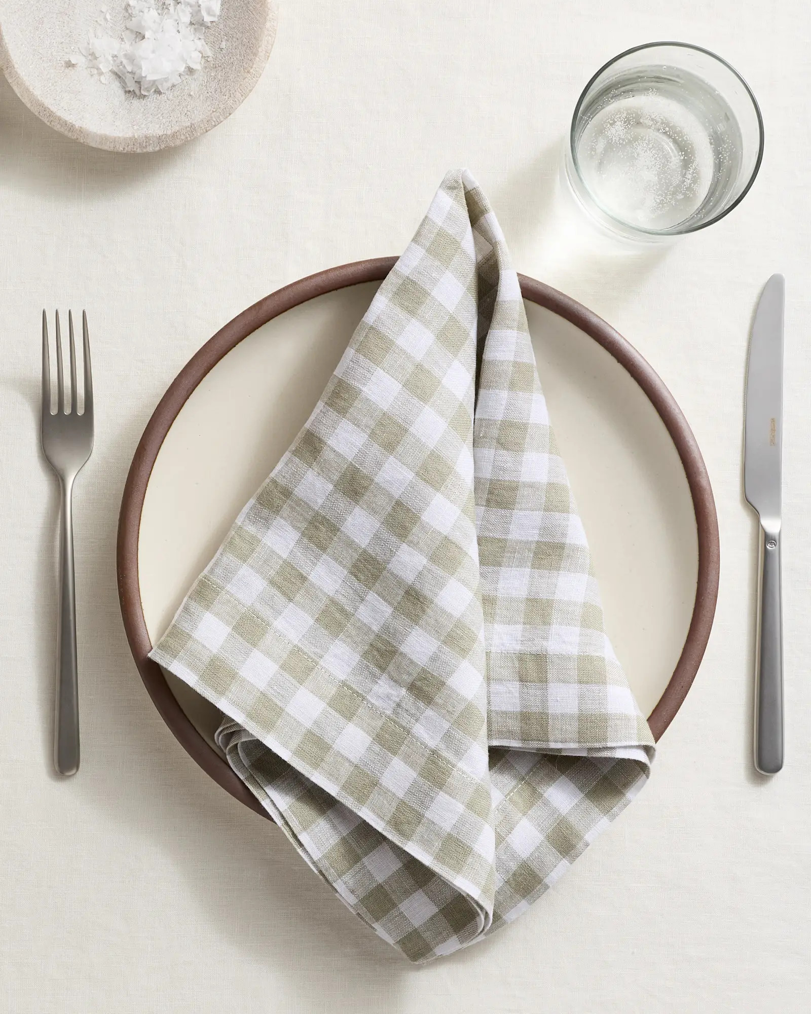 European Linen Wide-Hem Gingham Napkins (Set of 12) | Quince