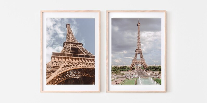 Set of 2 Eiffel Tower Prints, Summer Photography, Paris France Prints, Paris Wall Decor, Travel P... | Etsy (US)