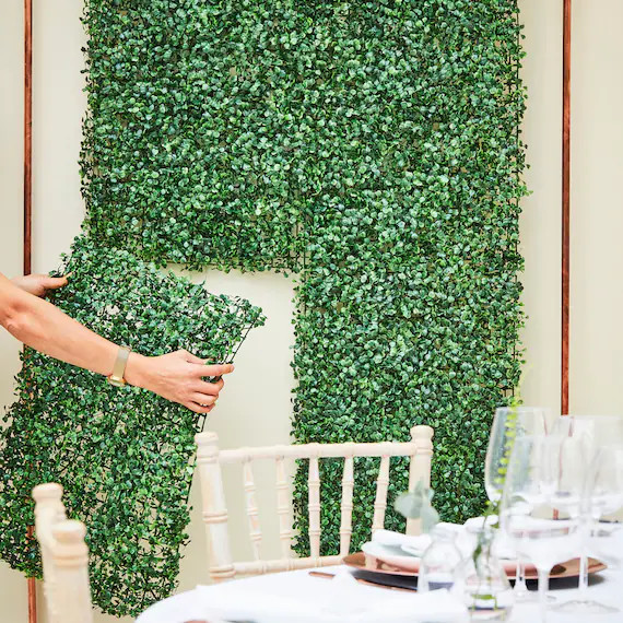 Artificial Foliage Wall Tiles, Wedding Backdrop,  Wedding  Party Photo Props, Rustic Wedding Deco... | Etsy (US)