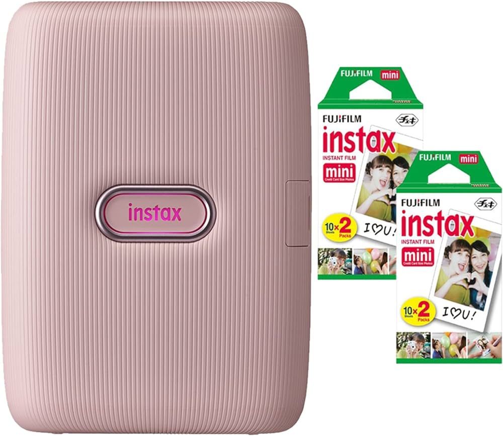 Fujifilm Instax Mini Link2 Smartphone Printer (Soft Pink) Bundle with Fuji Instax Mini Film Pack ... | Amazon (US)