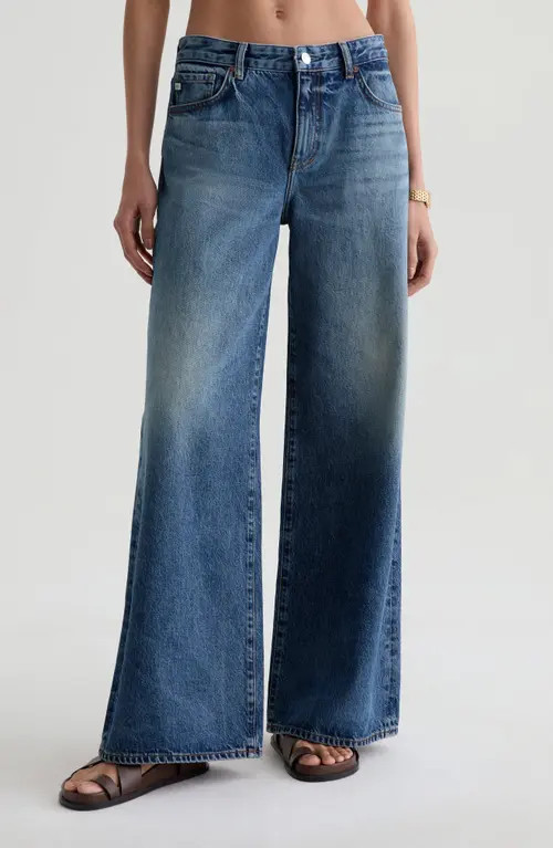 AG Saige High Waist Wide Leg Jeans in Nostalgia at Nordstrom, Size 27 | Nordstrom
