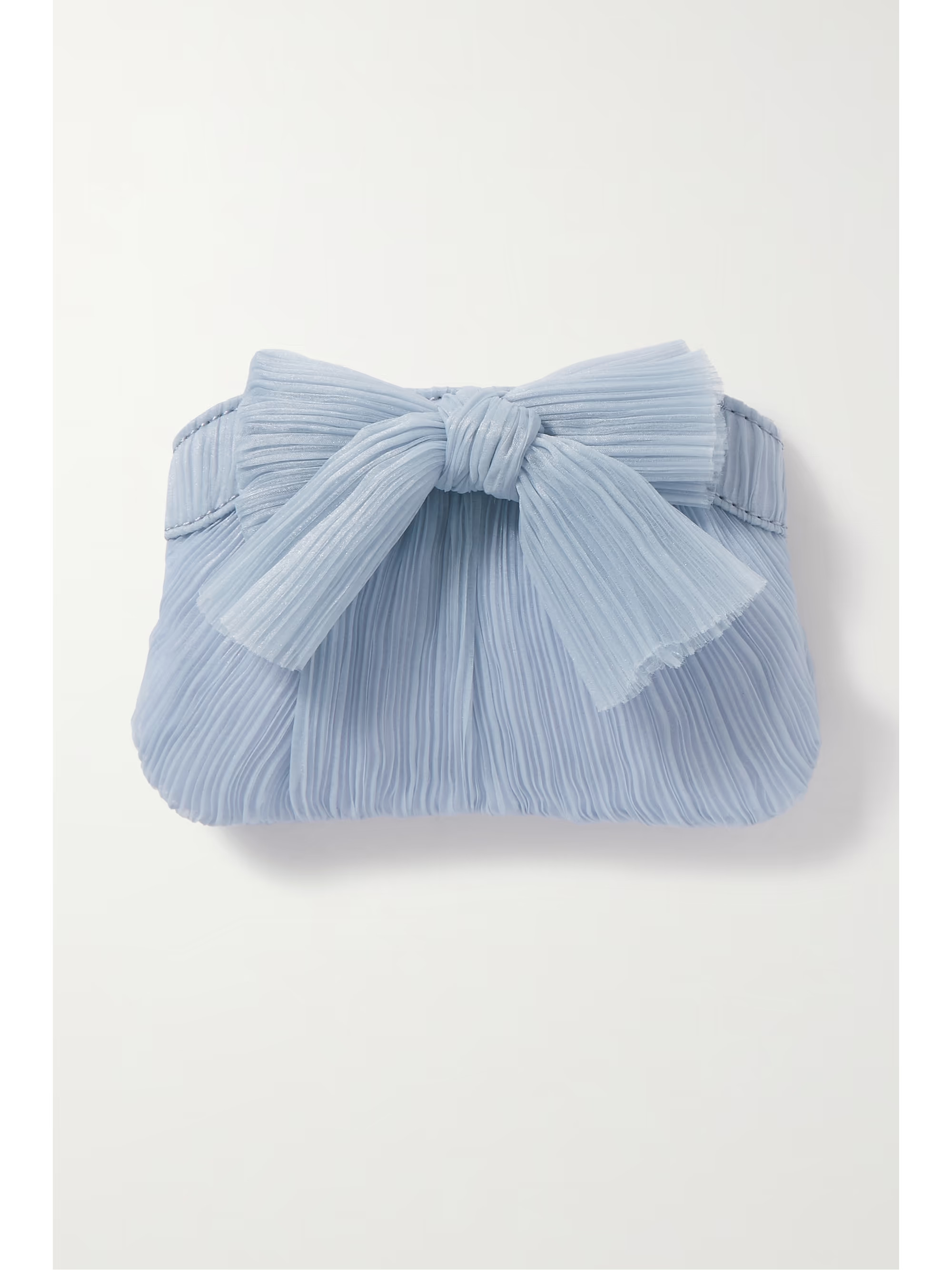 Rochelle bow-embellished plissé-organza clutch | NET-A-PORTER (US)