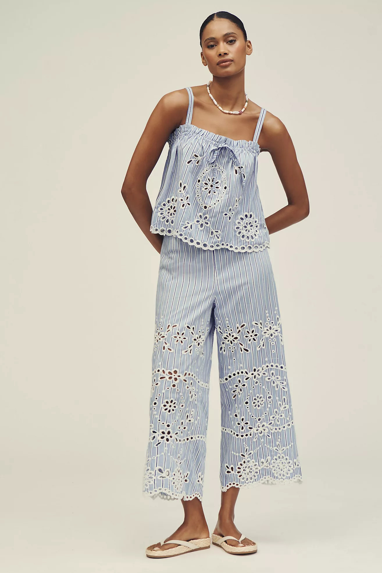 Maeve Embroidered Eyelet Tank | Anthropologie (US)