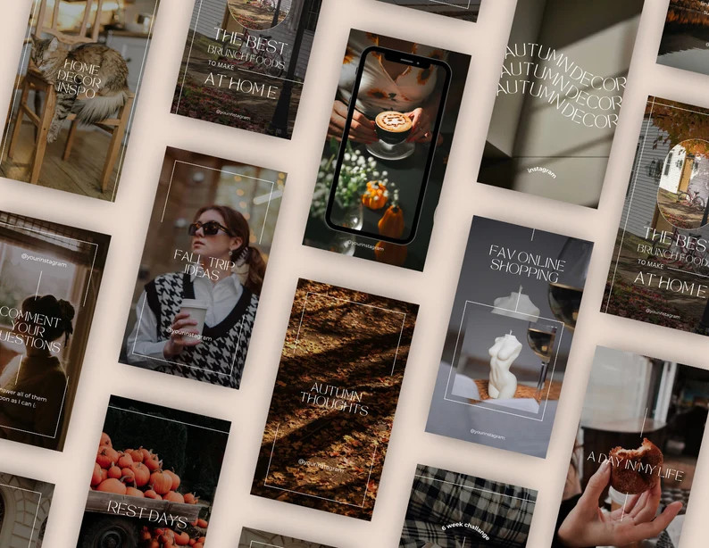 50 Autumn Instagram Reel Covers Customizable Canva Templates Digital Download Minimal, Autumn, Ae... | Etsy (US)