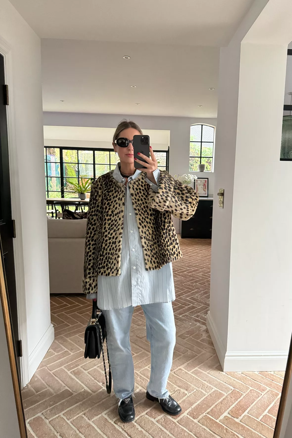 Leopard Pattern Zip Up Fuzzy Coat curated on LTK