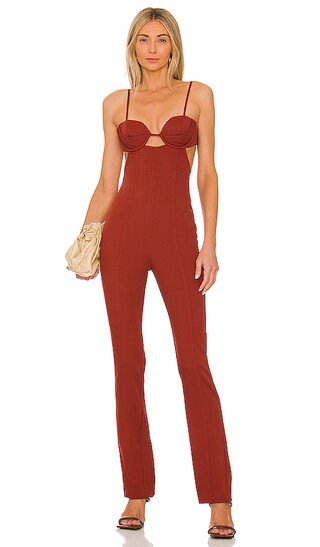 Camila Coelho Zoe Jumpsuit in Brick. - size L (also in M, S, XL, XS) | Revolve Clothing (Global)