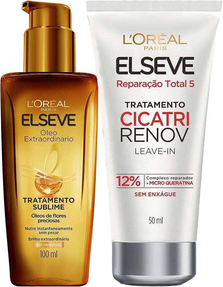 Kit Óleo Extraordinário L'Oréal Paris + Leave-in de Tratamento Cicatri Renov, L'Oréal Paris | Amazon (BR)