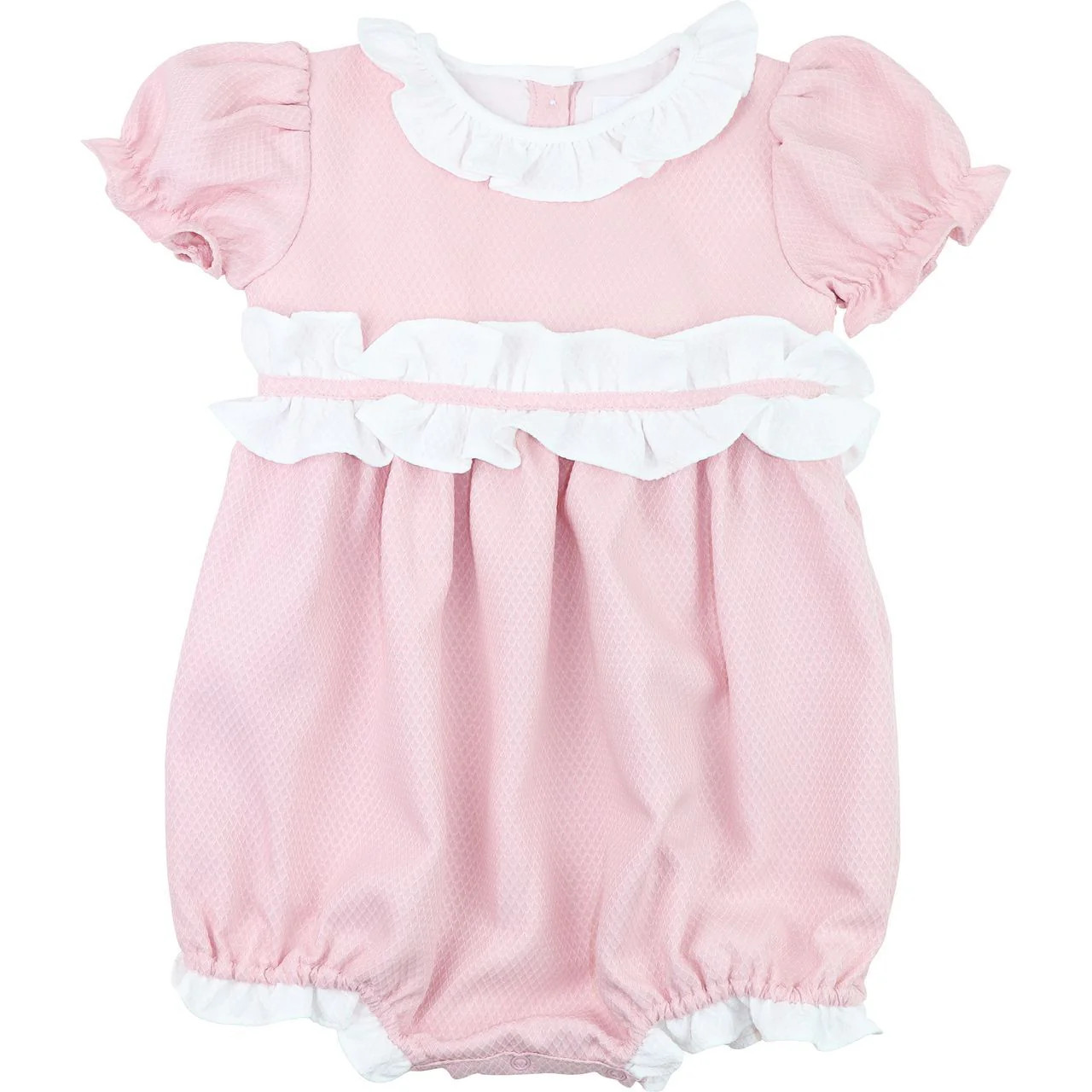Pink And White Honeycomb Ruffle Bubble | Cecil and Lou