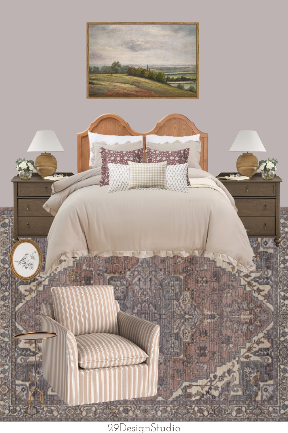 Mauve Sophisticated Girls Bedroom. 
Dusty Purple Bedroom.  Modern Eclectic Bedroom Design.  Girly ruffled comforter.  Boho bedroom.   

 #LTKHome