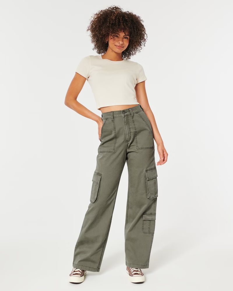 Ultra High-Rise Baggy 3-Pocket Cargo Pants | Hollister (US)