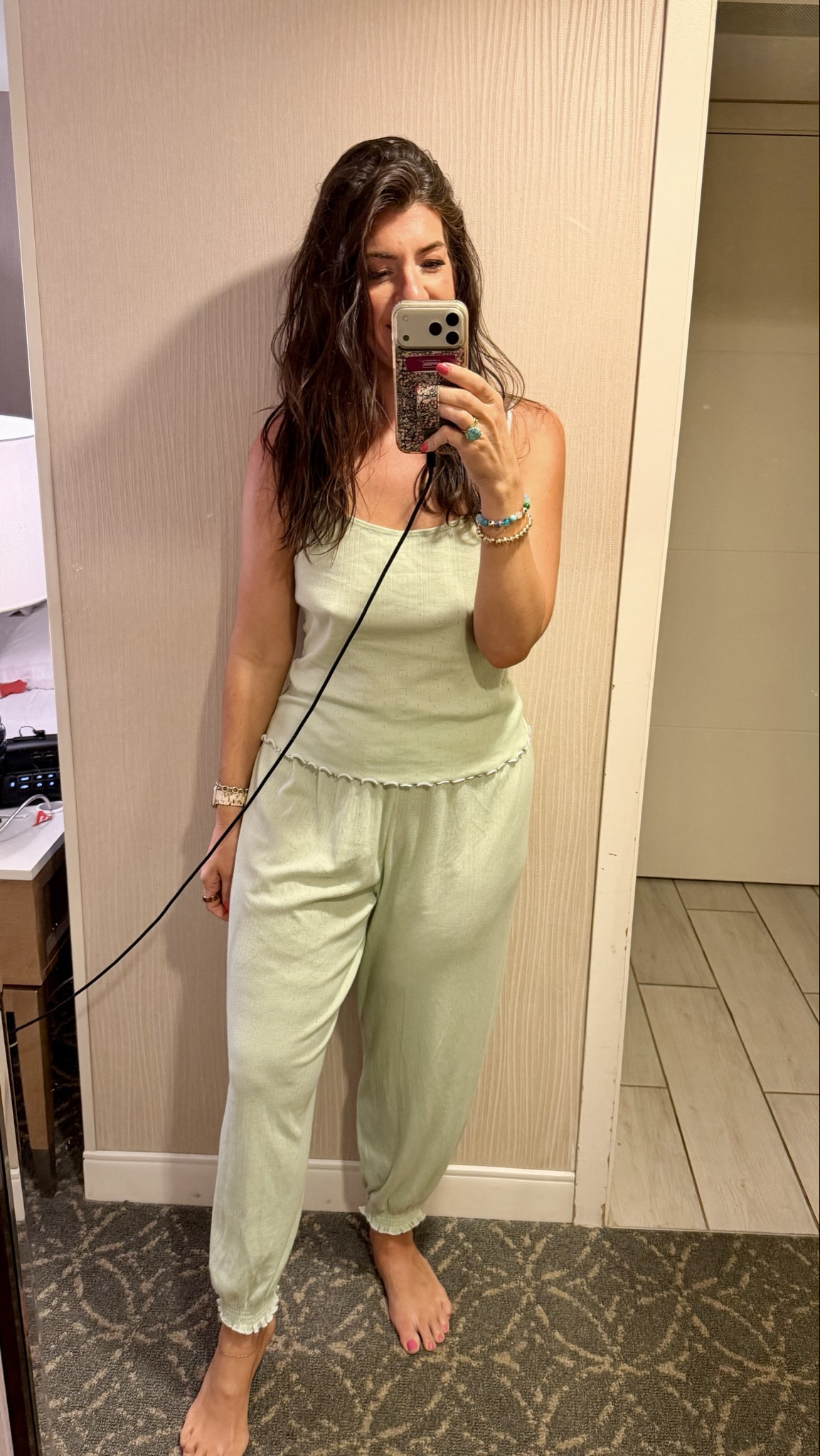 In a medium in both pajamas 

#LTKTall #LTKSaleAlert #LTKMidsize