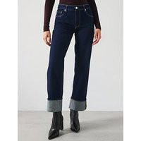Mango Turn Up Hem Jean - Dark Blue, Blue, Size 12, Women | Very (UK)