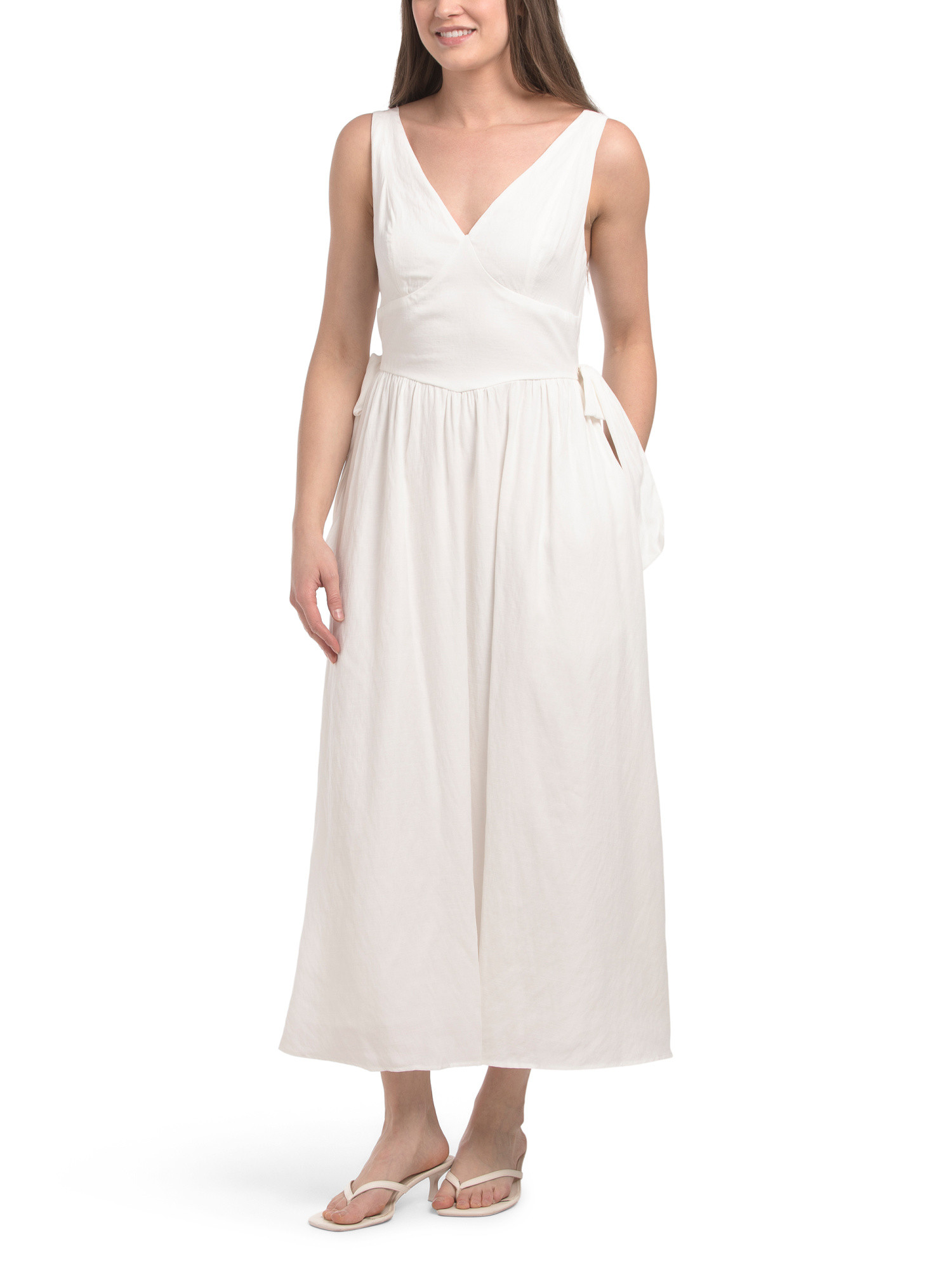 Plunge Neck Fit And Flare Dress | TJ Maxx